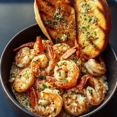 Shrimp Scampi Bowls with Garlic Bread