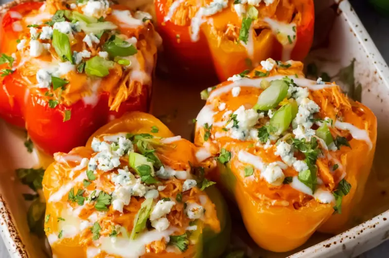 Buffalo Chicken Stuffed Peppers