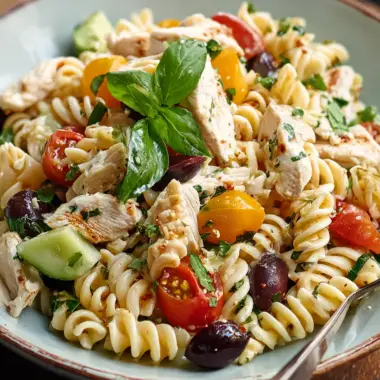 Mediterranean Chicken Pasta Salad