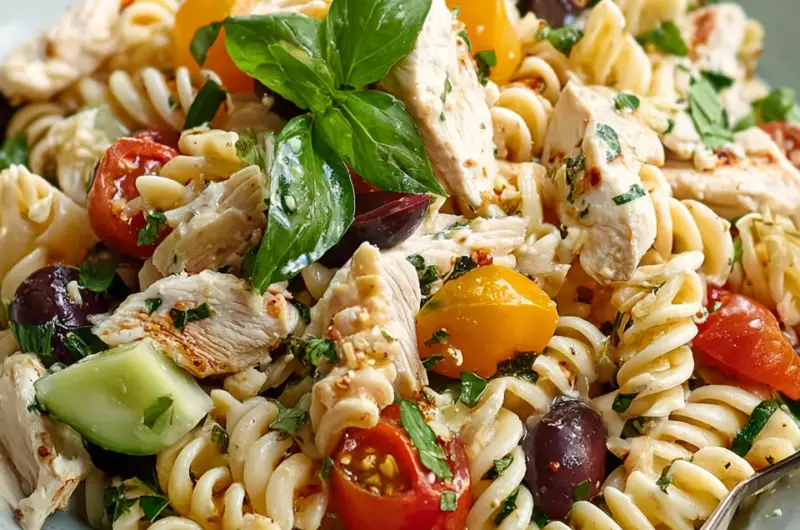 Mediterranean Chicken Pasta Salad