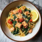 Tomato Spinach Salmon Pasta