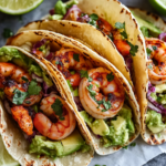 Spicy Shrimp Avocado Tacos