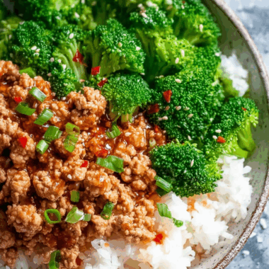 Sweet and Spicy Ground Turkey Broccoli Bowls