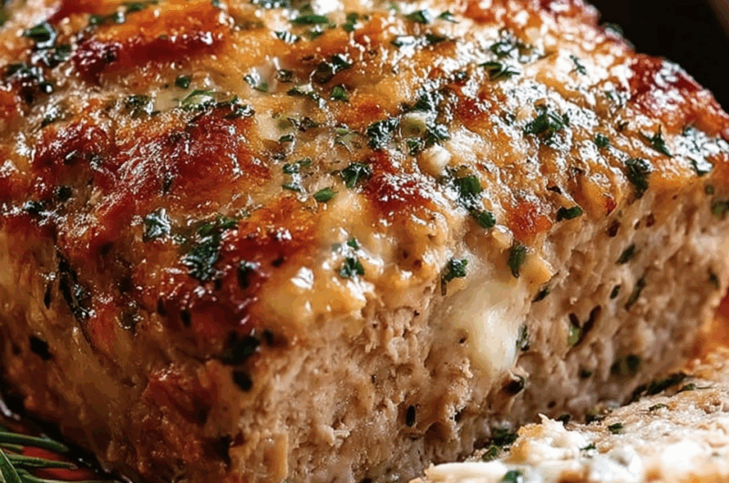 Melt‑in‑Your‑Mouth Garlic Parmesan Chicken Meatloaf