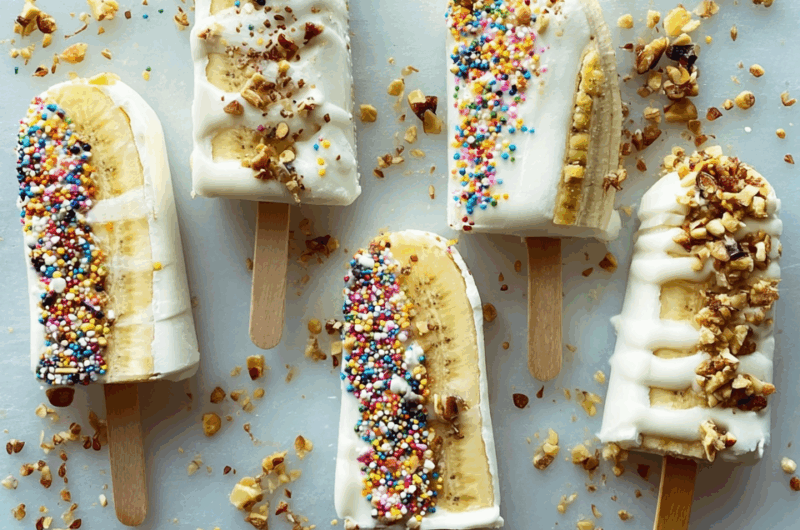 Frozen Banana Yogurt Pops