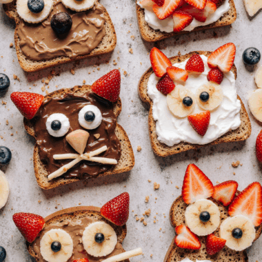 Animal Face Toast Treats