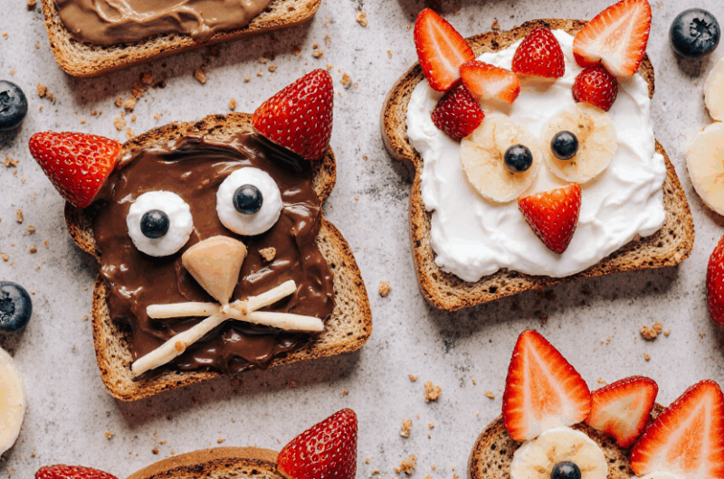 Animal Face Toast Treats