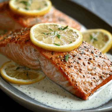 Pan-Seared Salmon with Lemon Cream Sauce