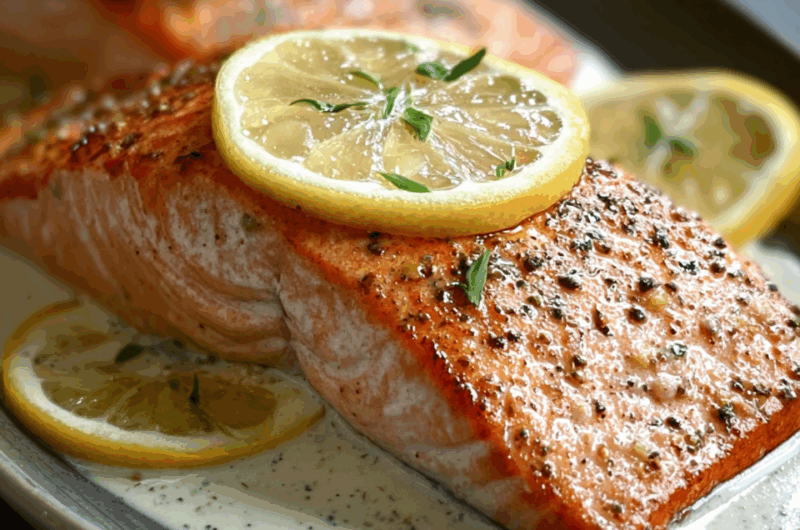 Pan-Seared Salmon with Lemon Cream Sauce