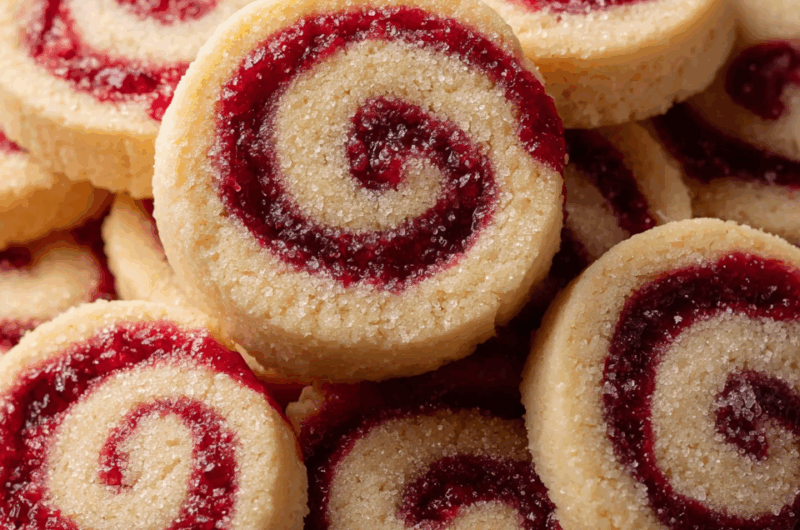 Raspberry Swirl Shortbread Cookies