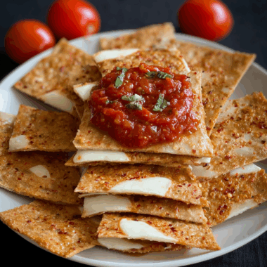 Spicy Pizza Dough Crackers with Mozzarella