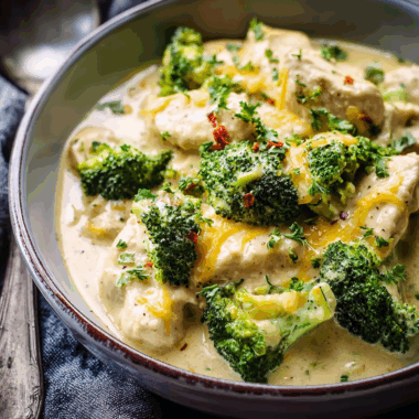 Crockpot Creamy Broccoli Cheddar Chicken