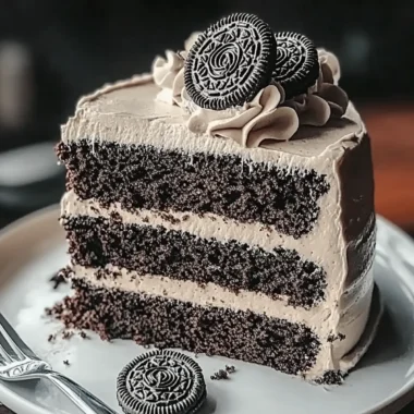Black Velvet Cake with Oreo Frosting
