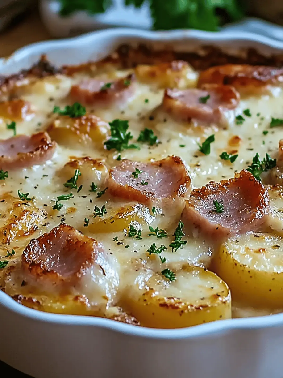 Chicken Ham and Potato Au Gratin