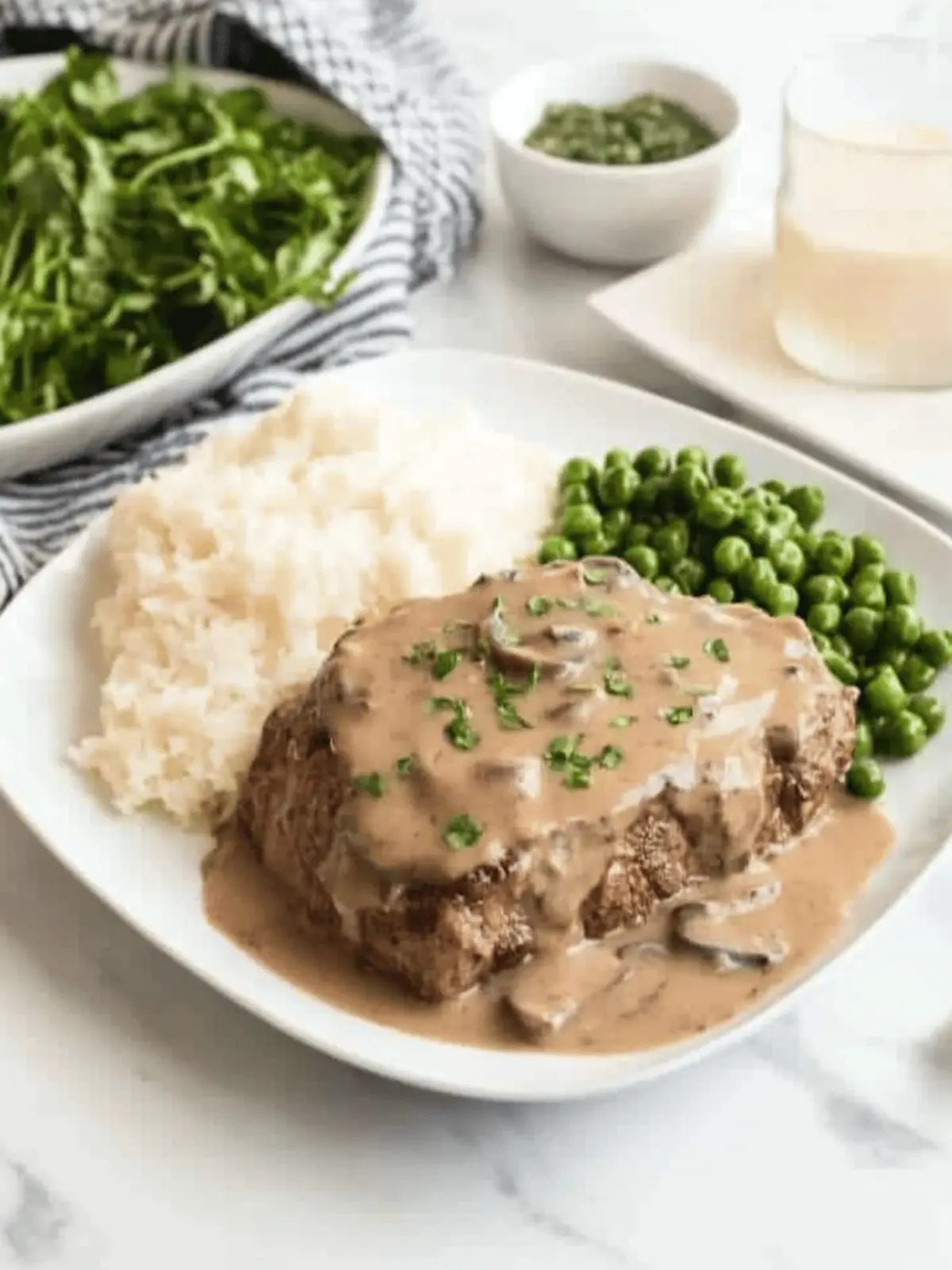 Crockpot Cube Steak with Mushroom Gravy
