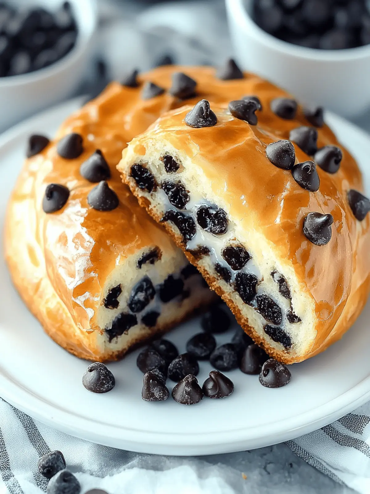 Chocolate Chip Vanilla Custard Brioches