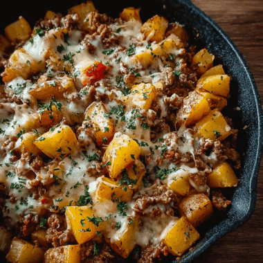 One-Pan Cheesy Meat & Potato Skillet