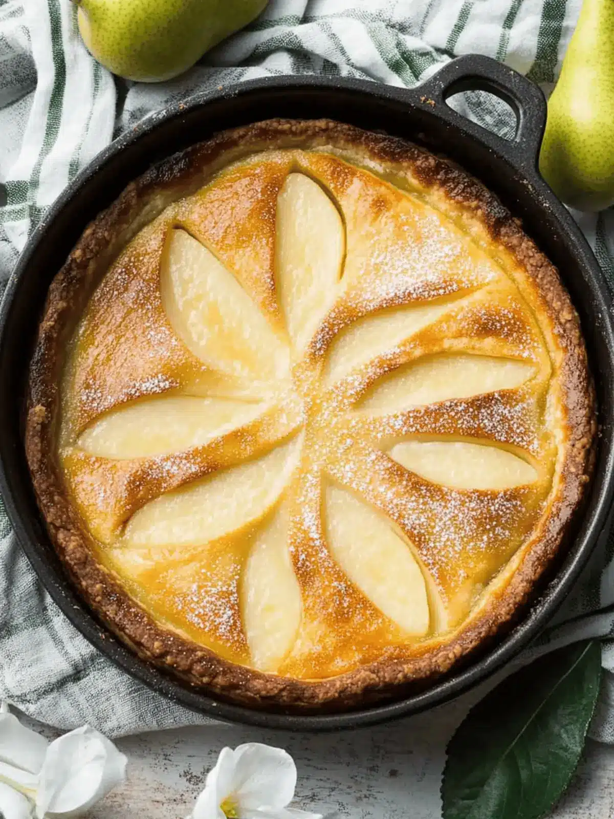 Pear custard pie