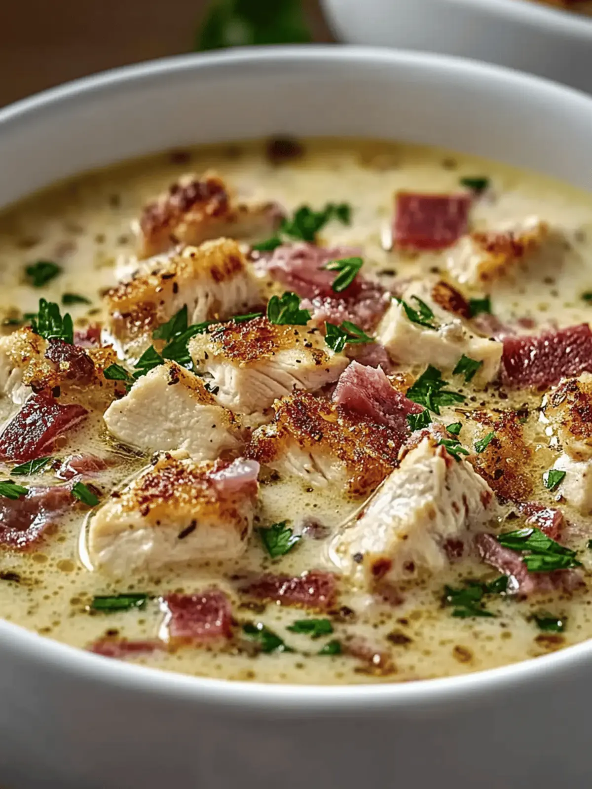 Cozy Up with Creamy Chicken Cordon Bleu Soup Delight