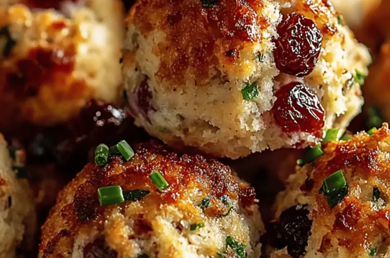 Festive Cranberry Turkey Stuffing Balls