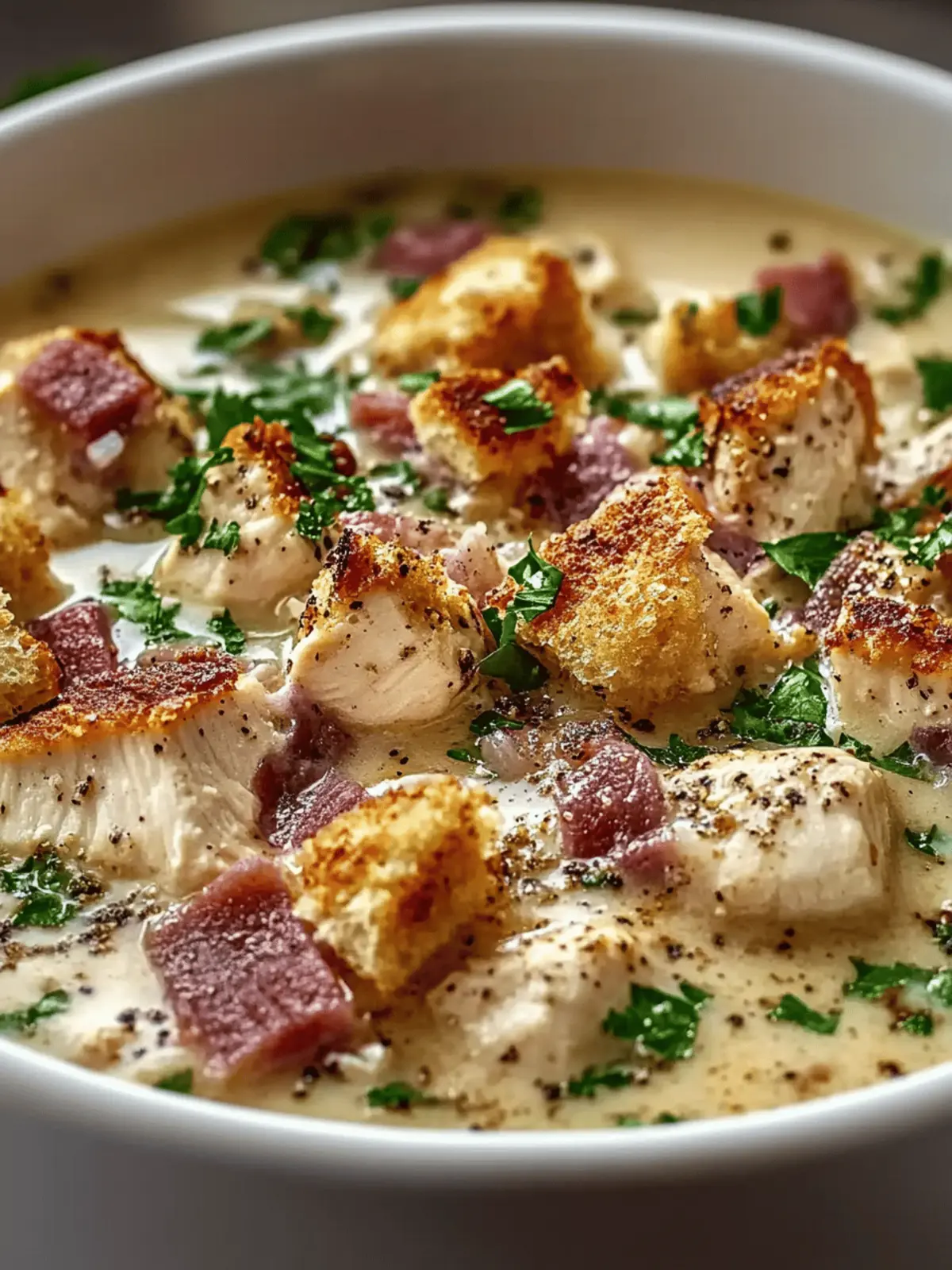 Cozy Up with Creamy Chicken Cordon Bleu Soup Delight