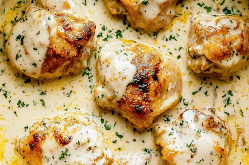 Creamy Oven Baked Chicken Thighs