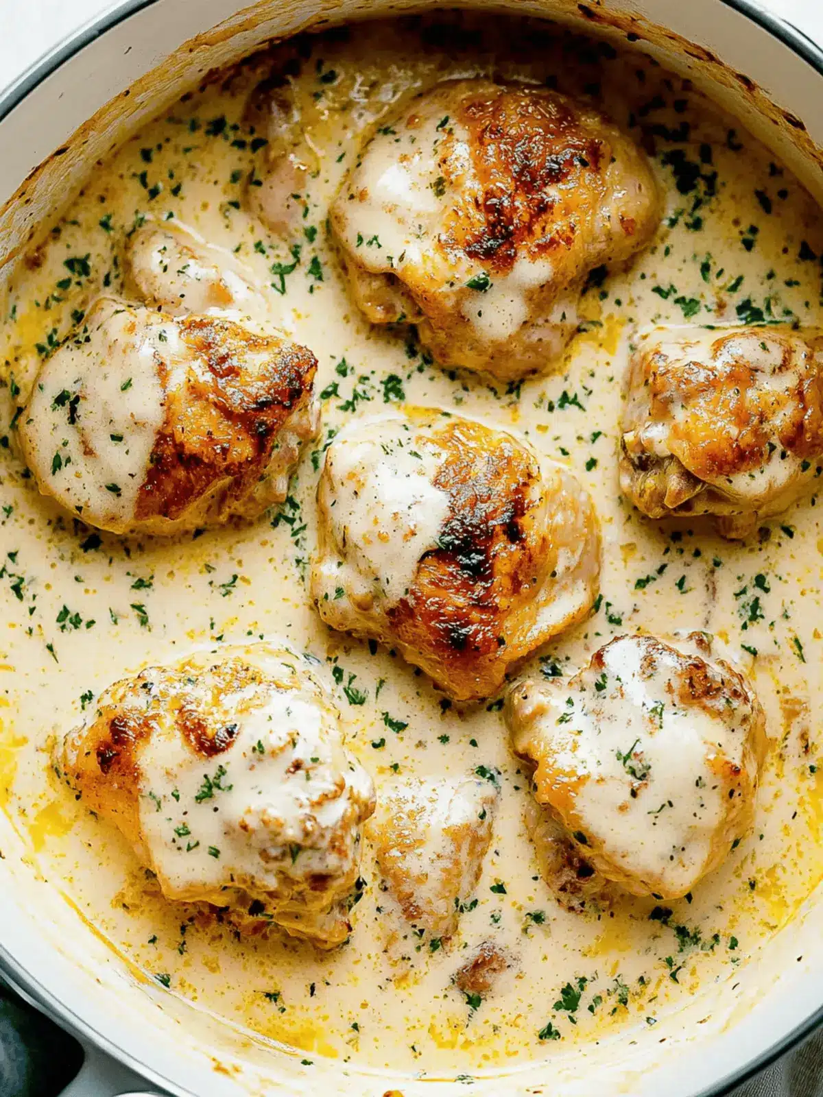 Creamy Oven Baked Chicken Thighs