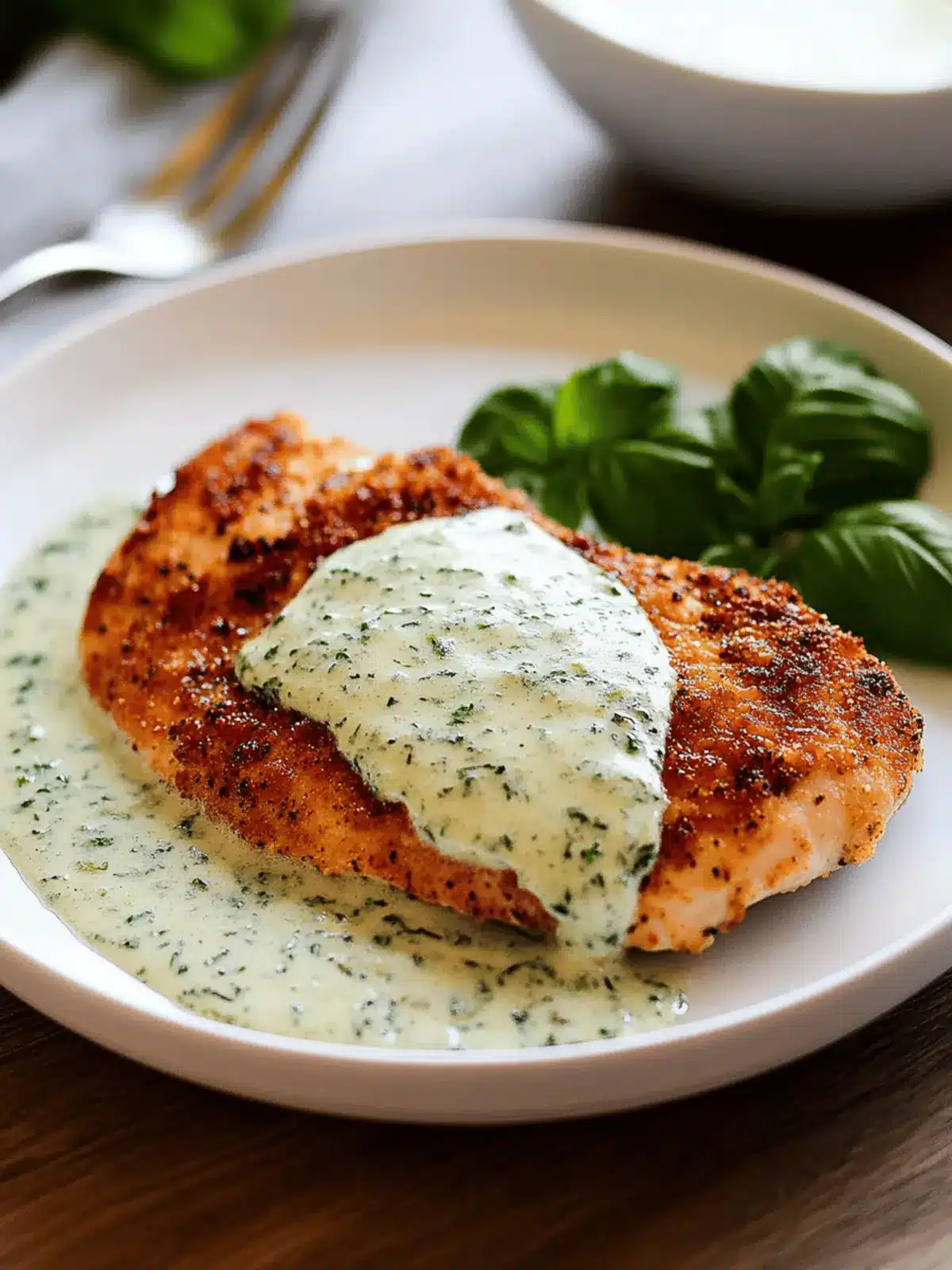 Chicken in Basil Cream Sauce