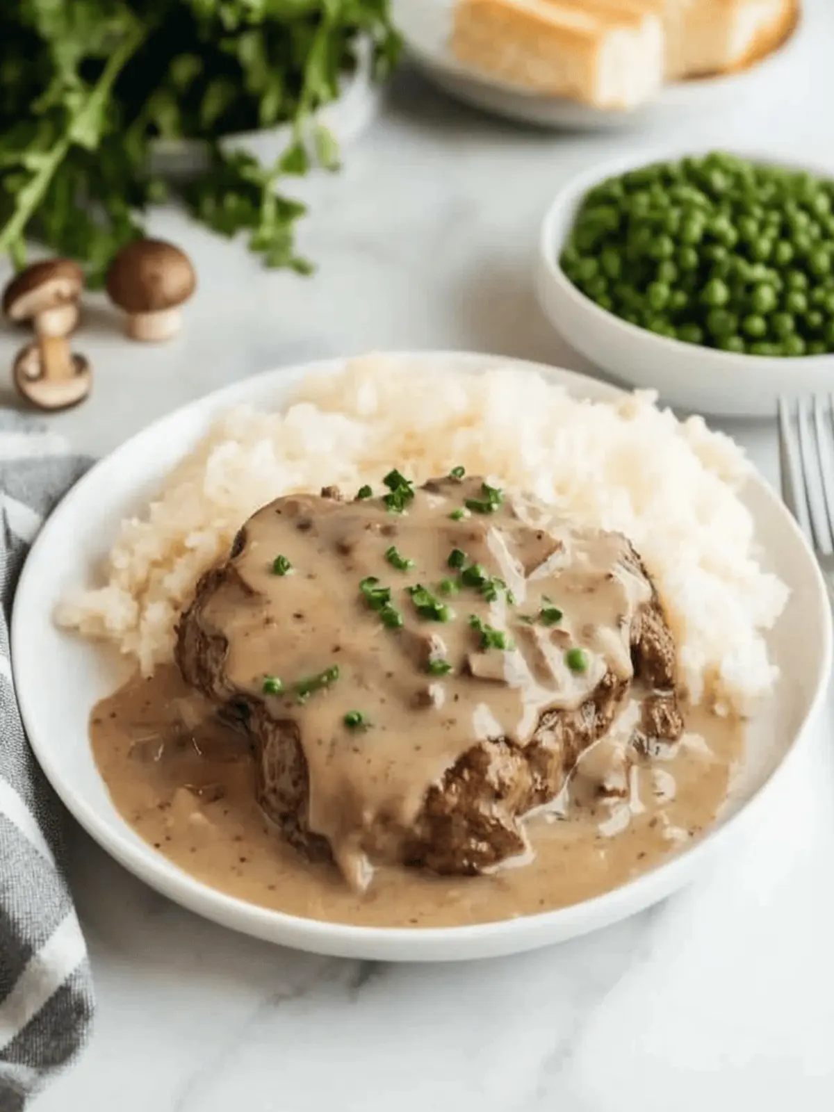 Crockpot Cube Steak with Mushroom Gravy