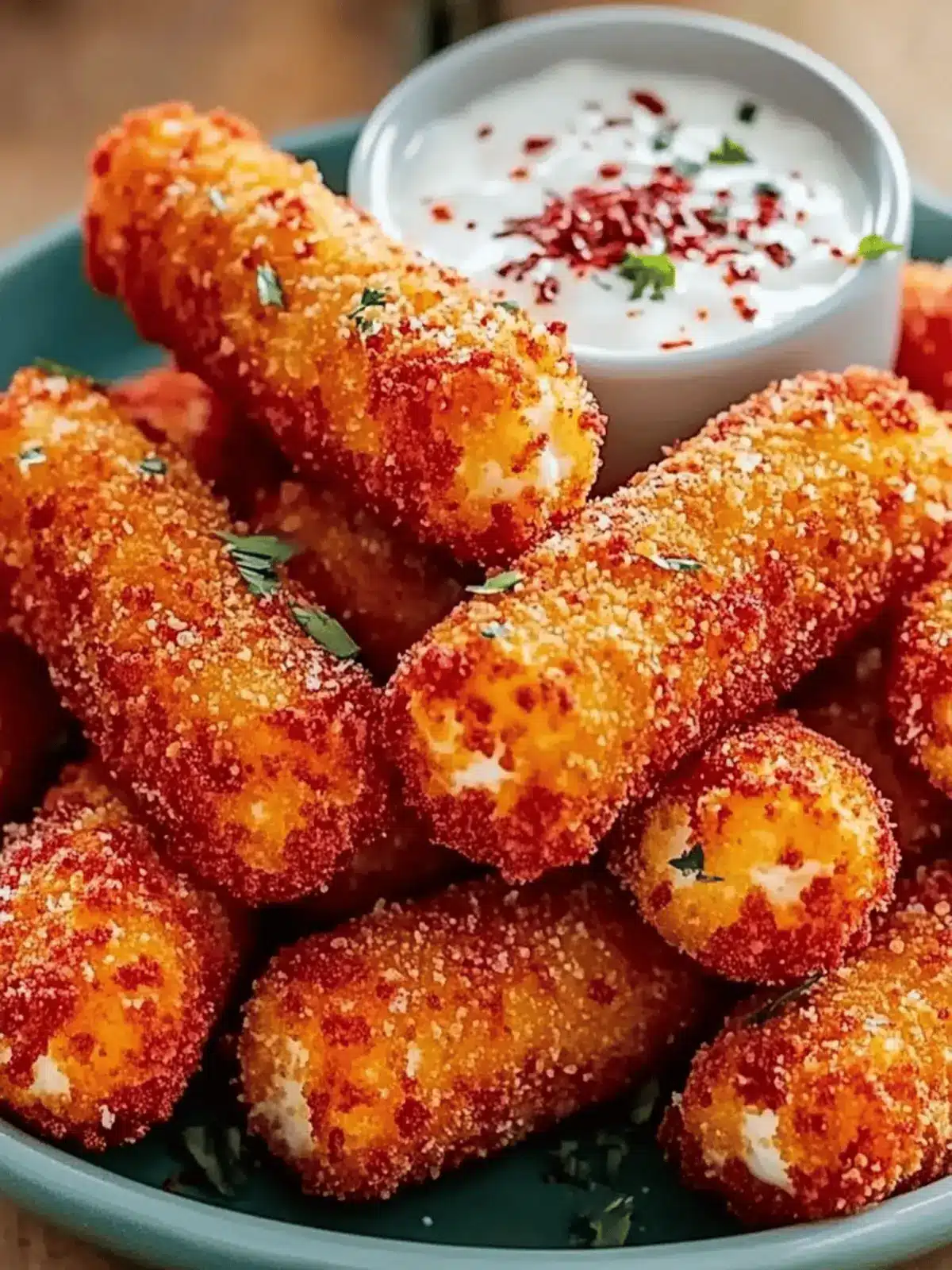 Hot Cheeto Mozzarella Sticks