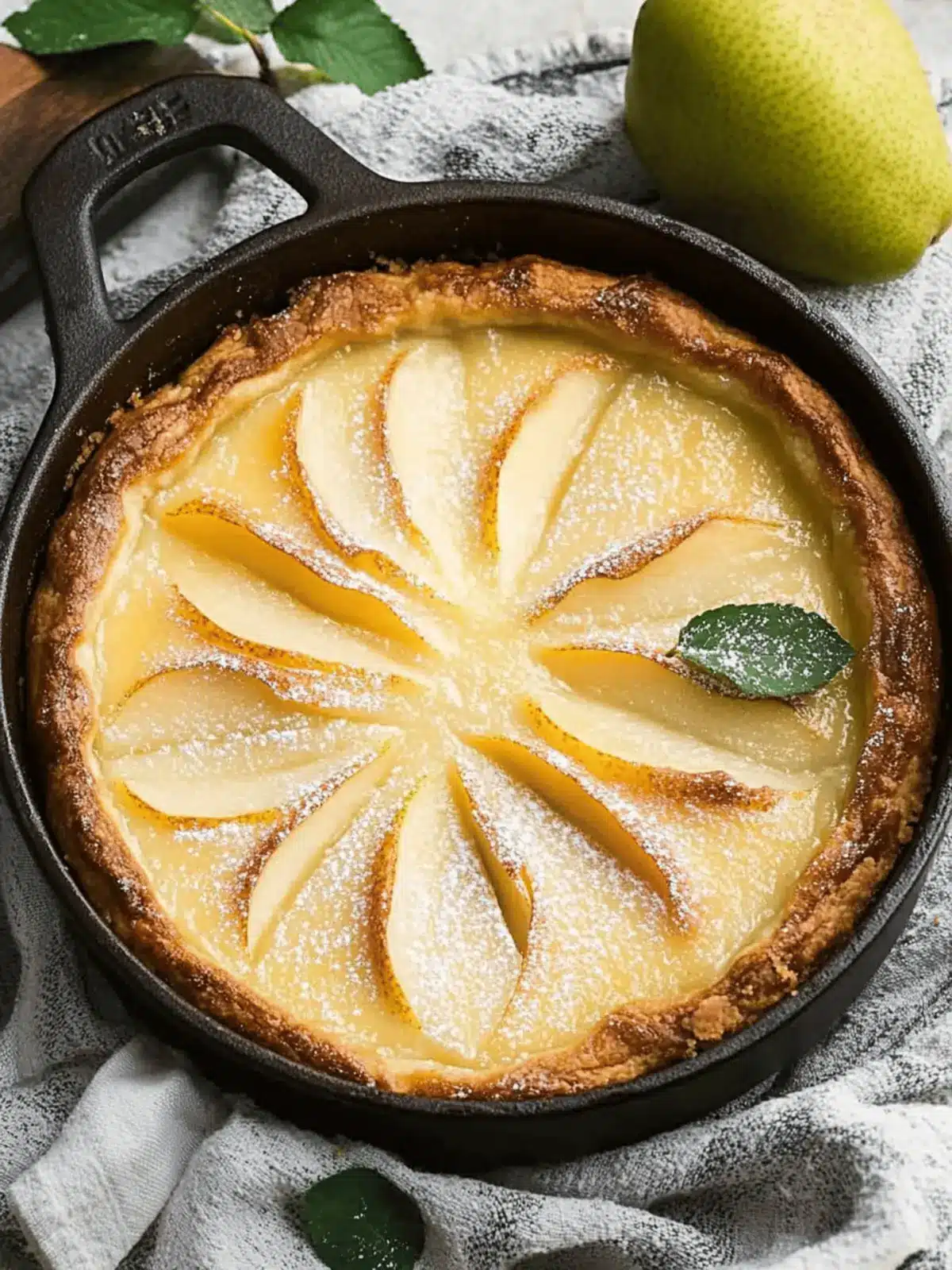 Pear custard pie