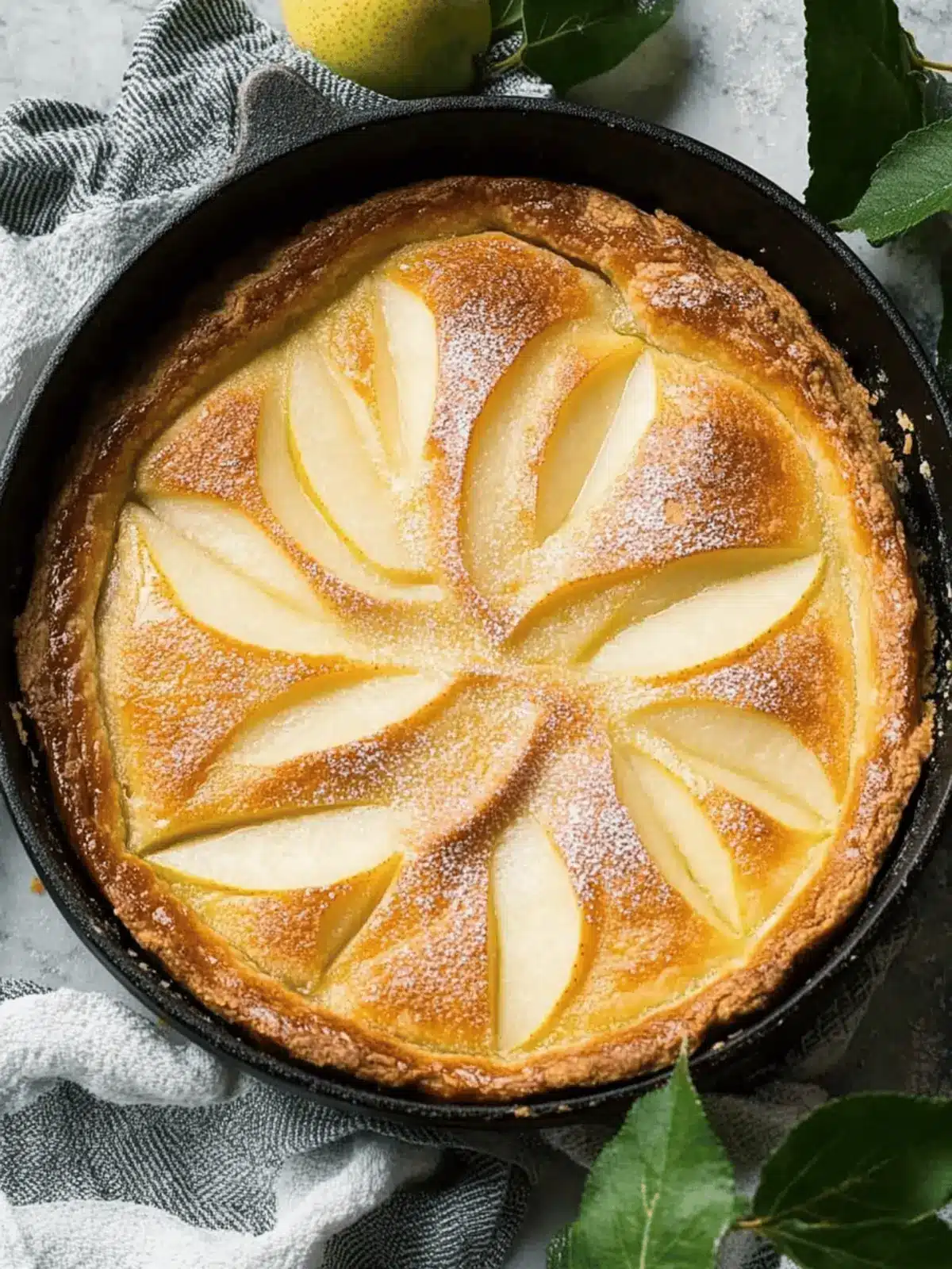 Pear custard pie