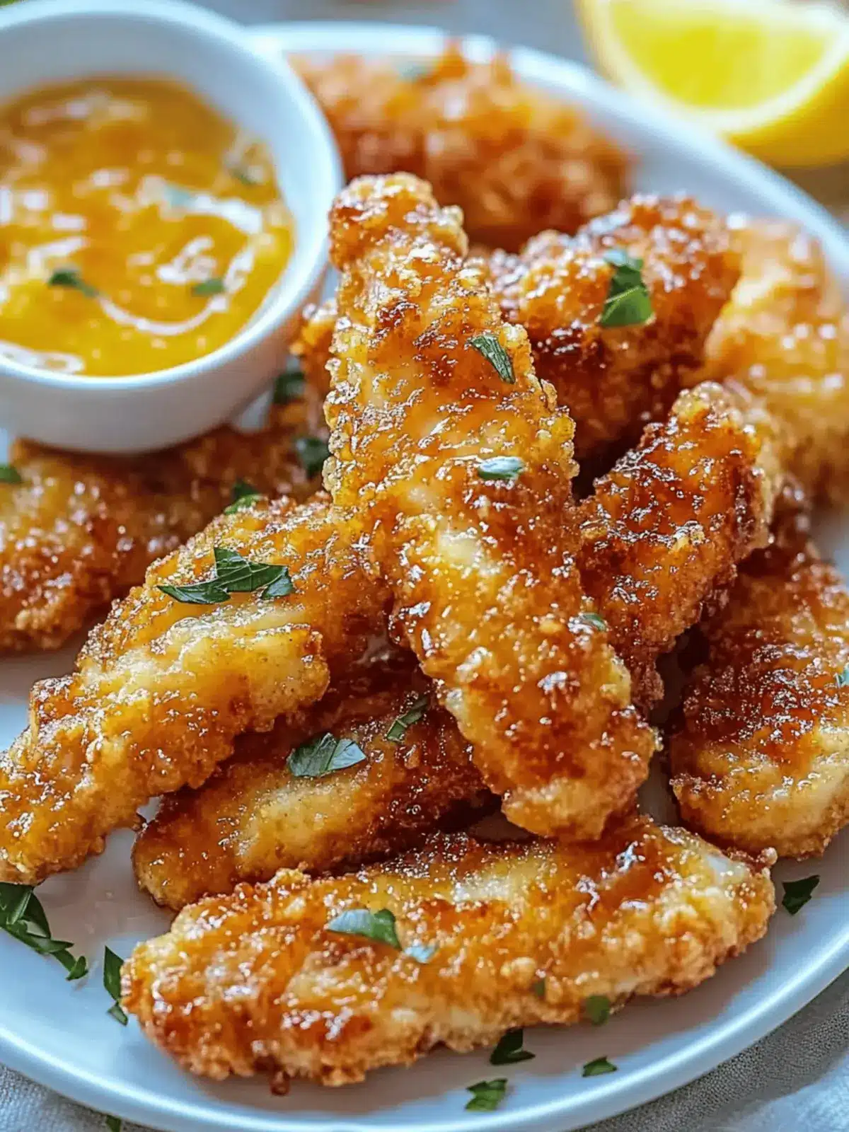 Crispy Honey Lemon Chicken Tenders