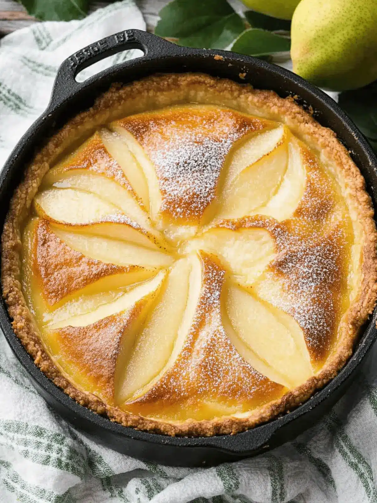 Pear custard pie