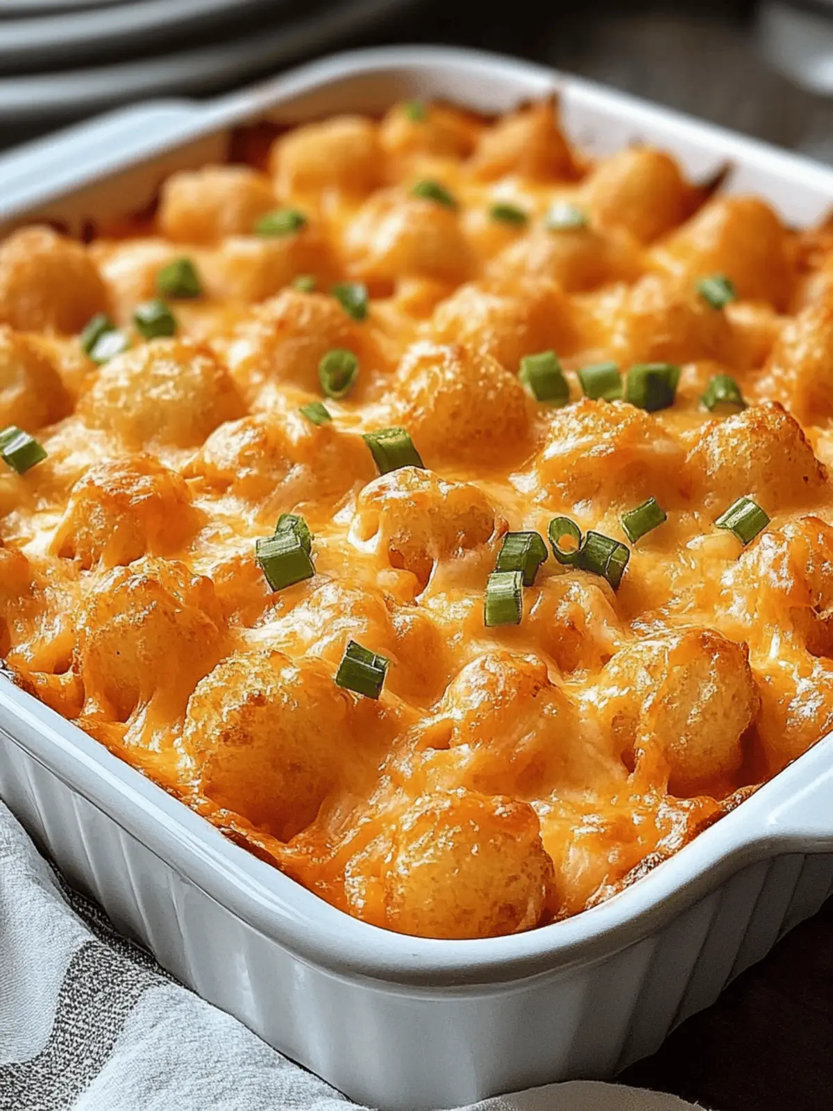 Buffalo Chicken Tater Tot Casserole