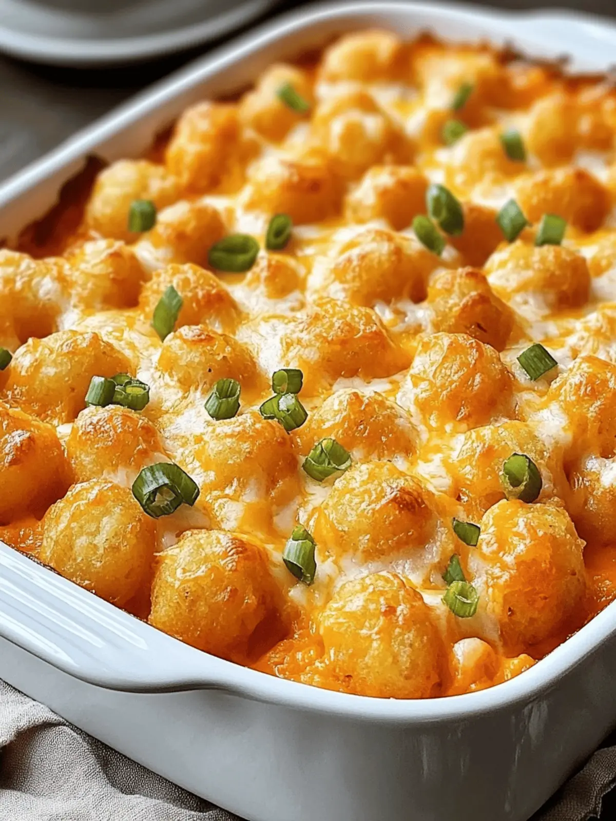 Buffalo Chicken Tater Tot Casserole