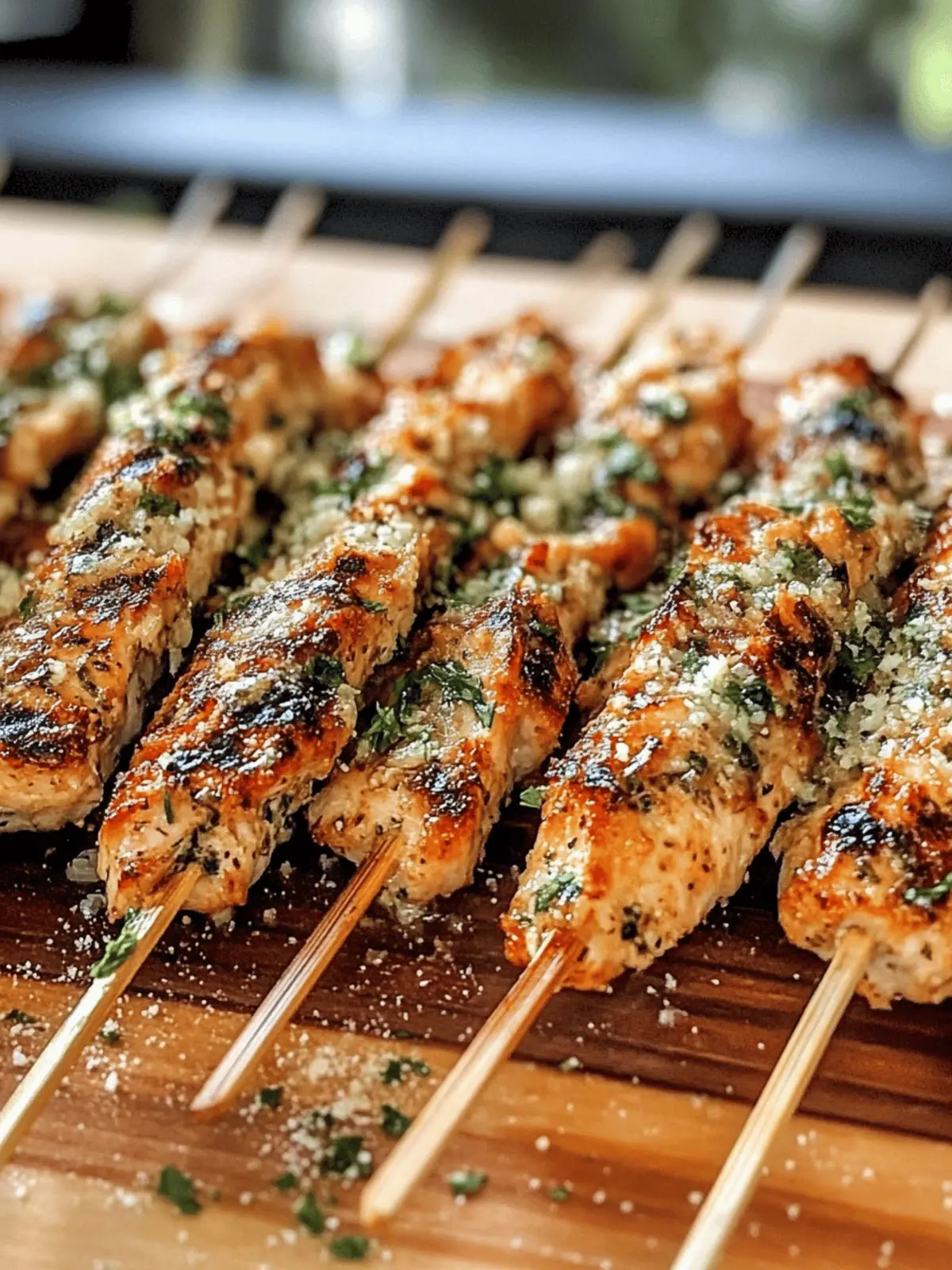 Garlic Parmesan Chicken Skewers