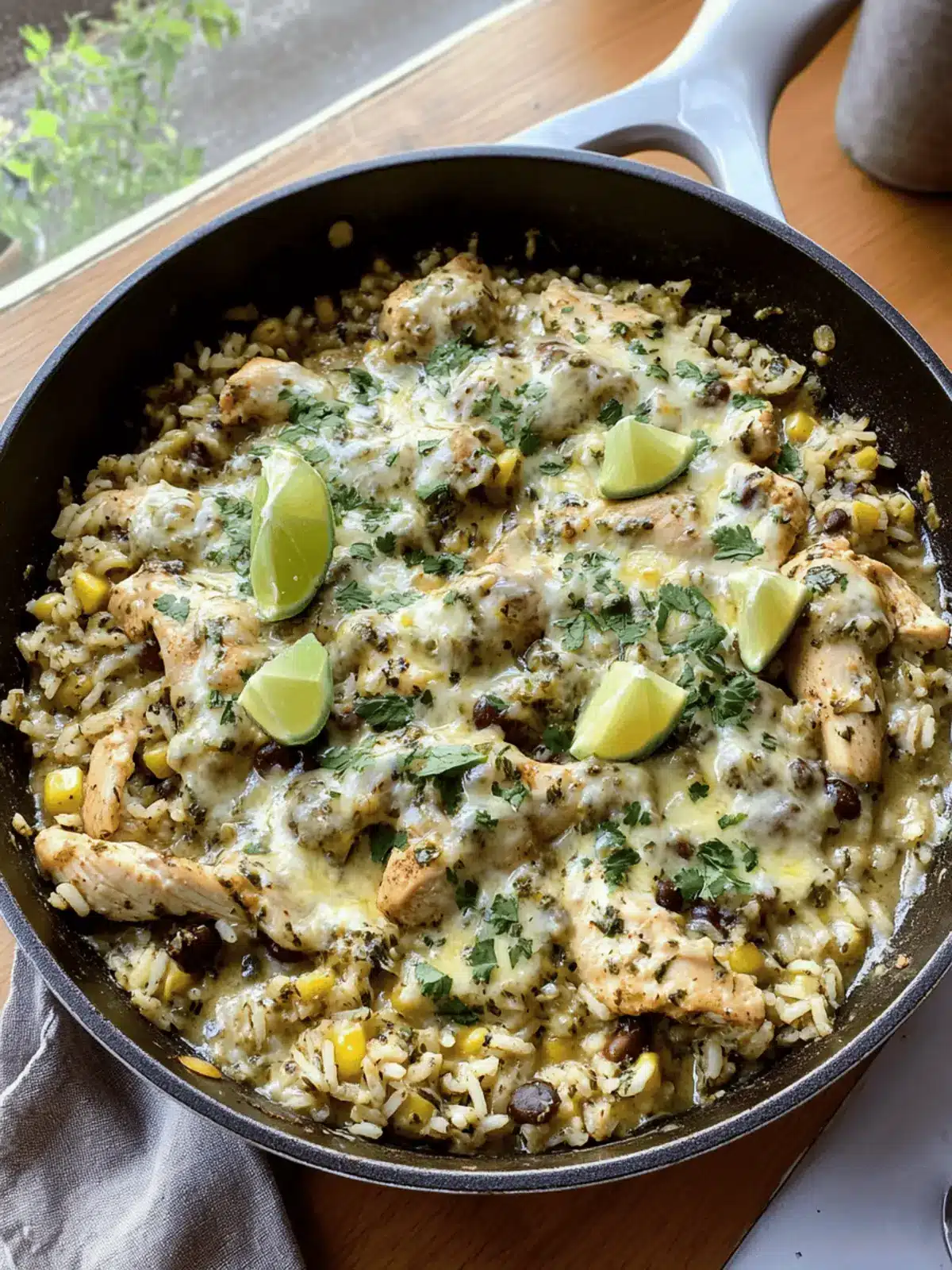 Salsa Verde Chicken & Rice Skillet