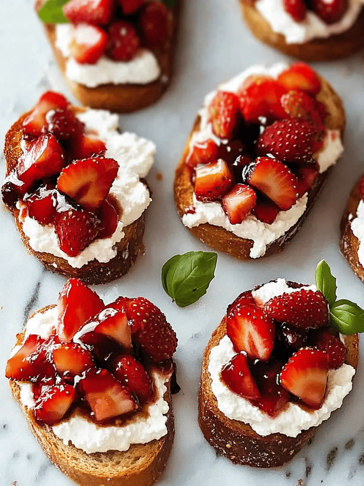 Crostini with Balsamic Strawberries and Ricotta
