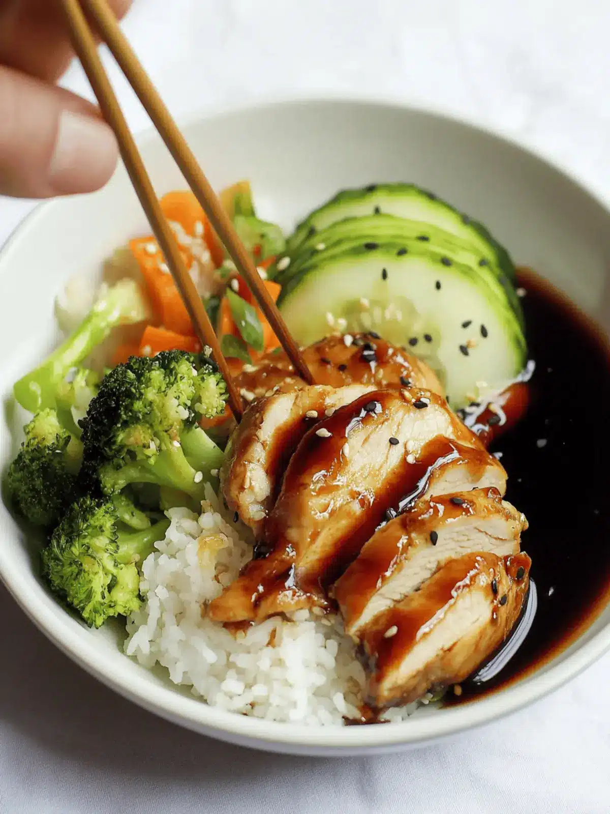 Teriyaki Chicken Bowl with Rice and Steamed Vegetables