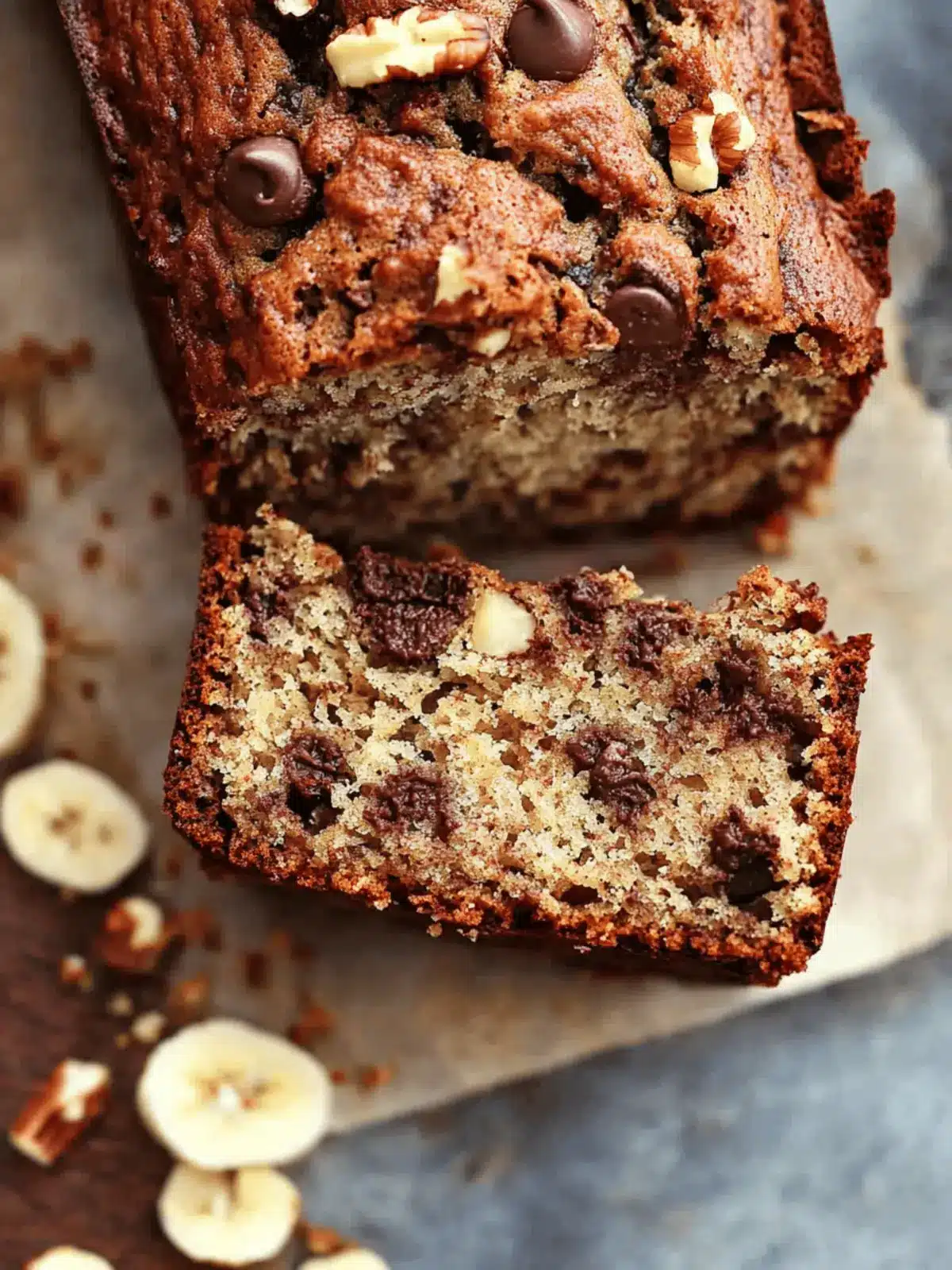 Chocolate Chip Walnut Banana Bread