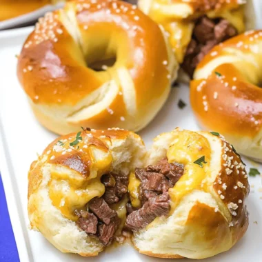 Steak and Cheese Stuffed Pretzels