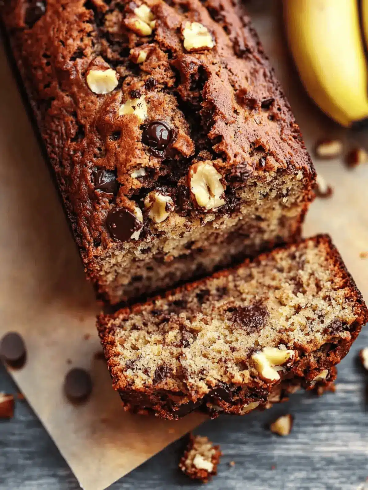 Chocolate Chip Walnut Banana Bread