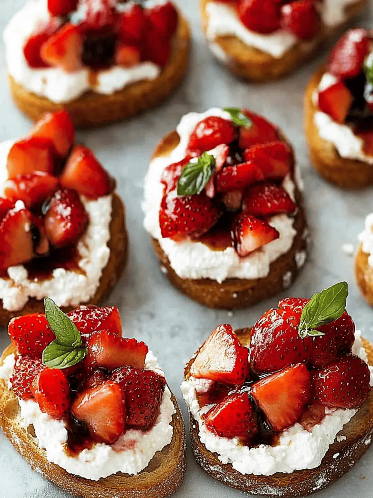 Crostini with Balsamic Strawberries and Ricotta