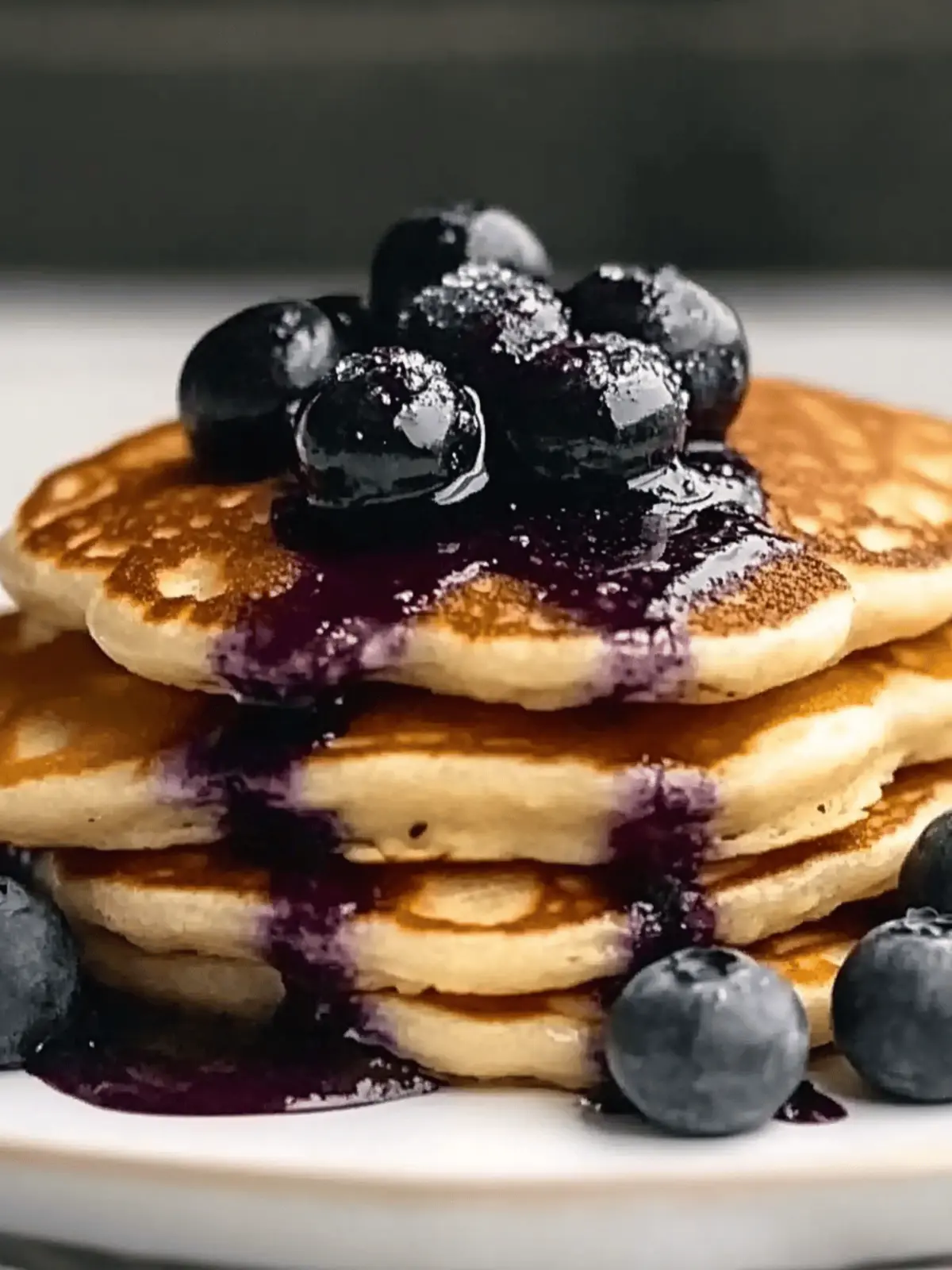 Fluffy Ricotta Pancakes with Salted Blueberry Butter