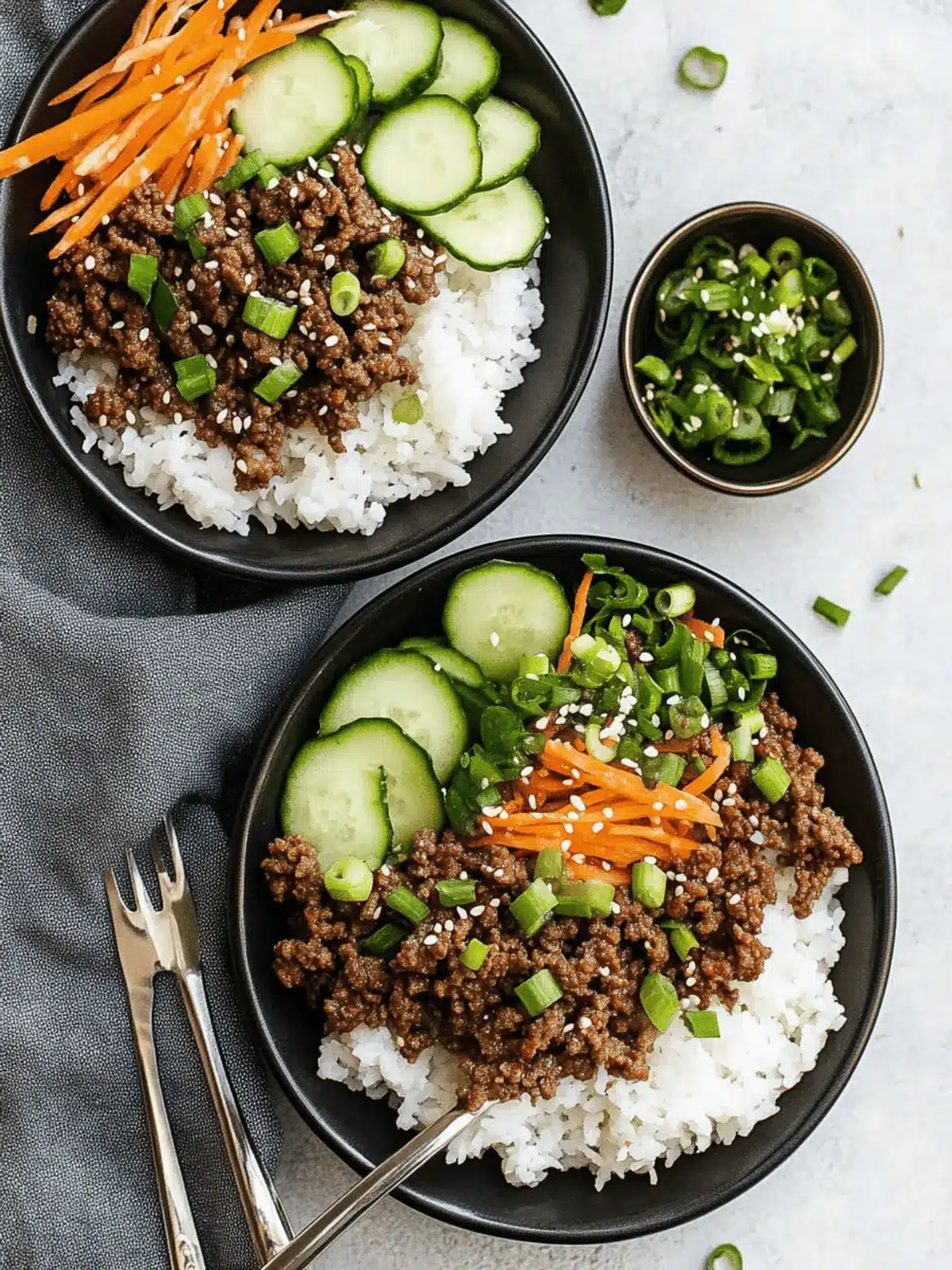 Korean Ground Beef Bowls