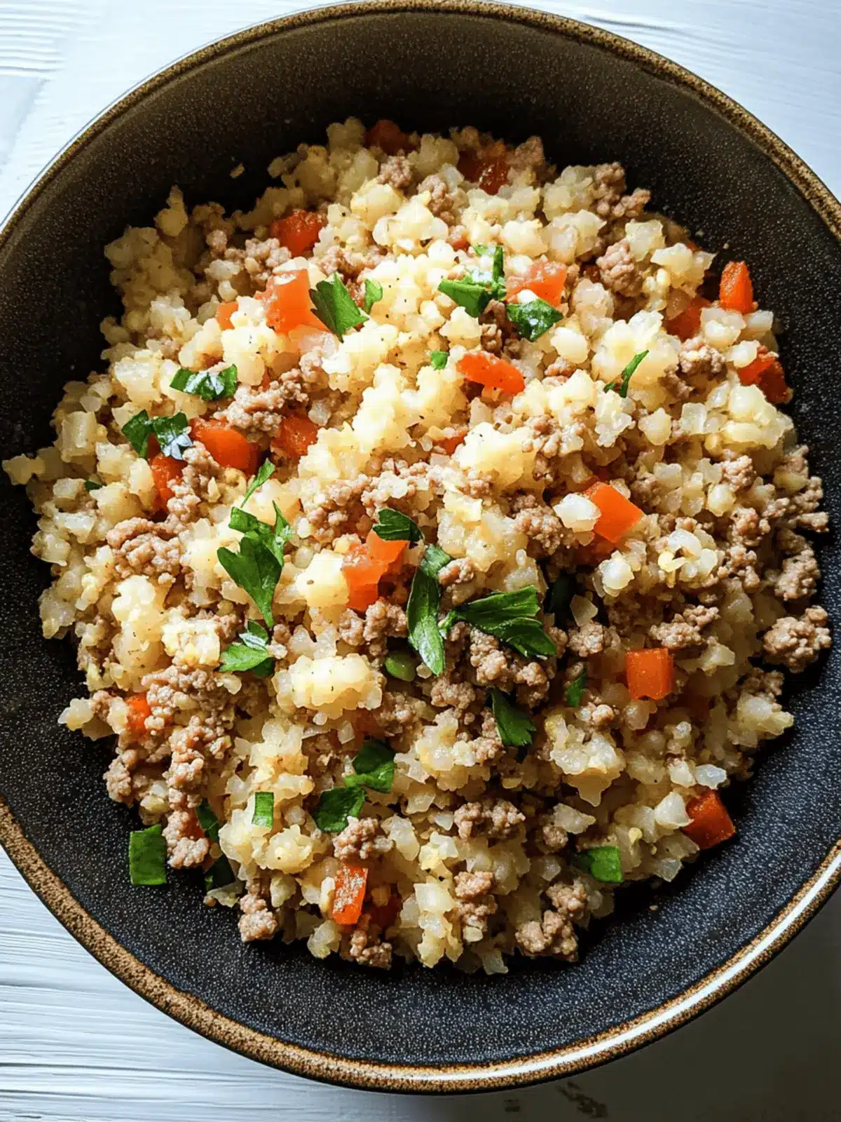 Spicy Cauliflower Rice with Ground Turkey