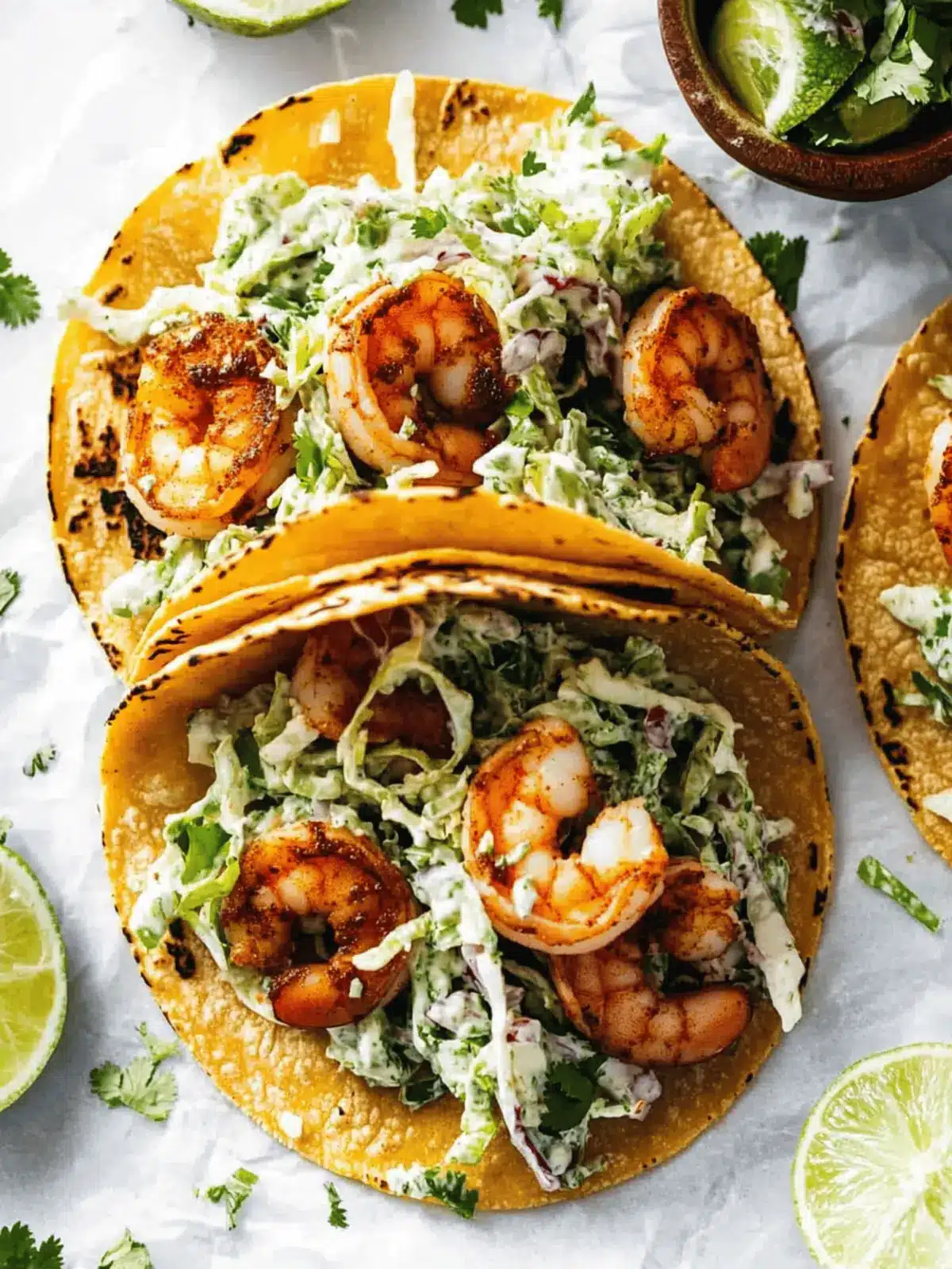 Shrimp Tacos with Cilantro Lime Slaw