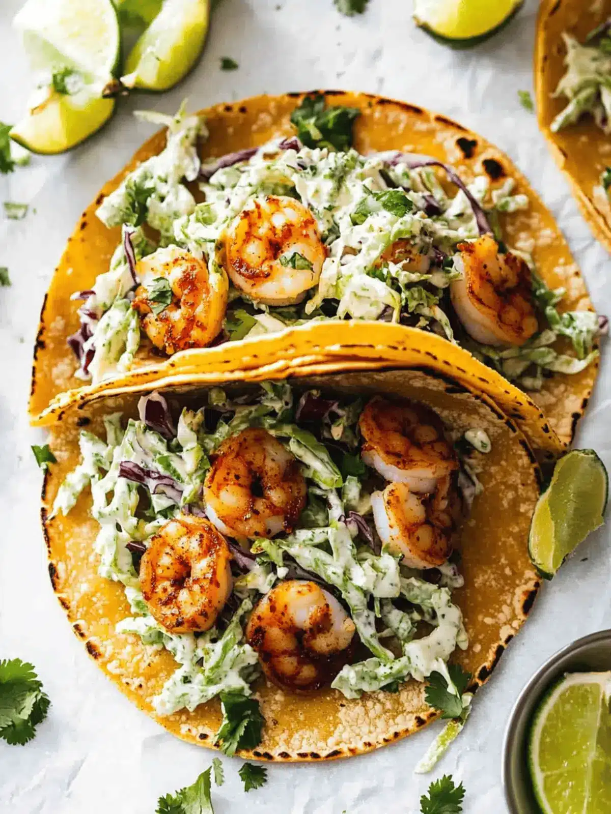 Shrimp Tacos with Cilantro Lime Slaw