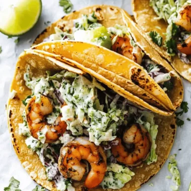 Shrimp Tacos with Cilantro Lime Slaw